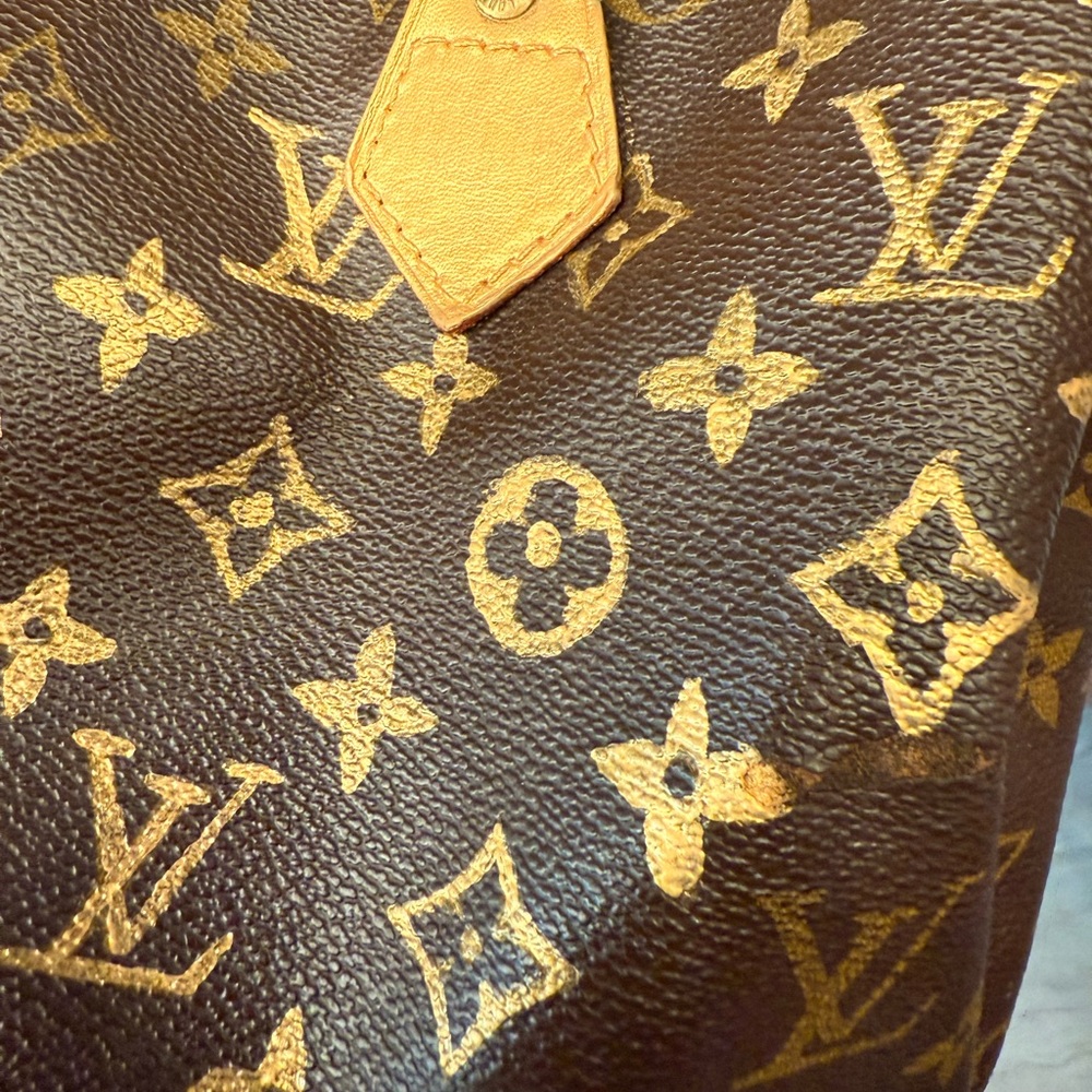 Louis Vuitton Brown Monogram Satchel with Leopard scarf - Picture 12 of 12